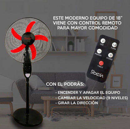 Ventilador Recargable 18 Pulgadas Bateria 4 - 12 Hrs Luz Led