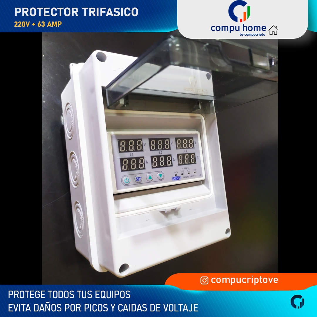 Protector Trifasico 220V 63A (3L + N)