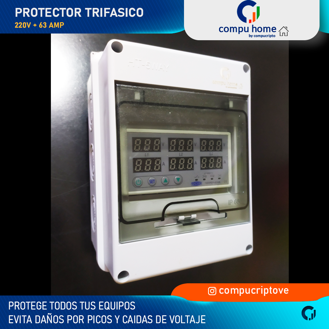 Protector Trifasico 220V 63A (3L + N)