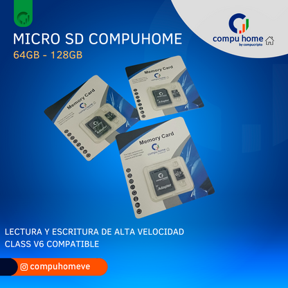 Memoria MicroSD 64GB 128GB con Adaptador SD