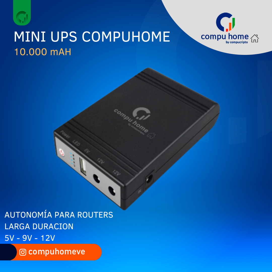 Mini UPS Router Fibra Optica 10000 mAH 5V 9V 12V