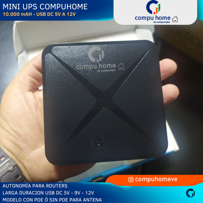 Mini UPS Router Fibra Optica 10000 mAH 5V 9V 12V PoE