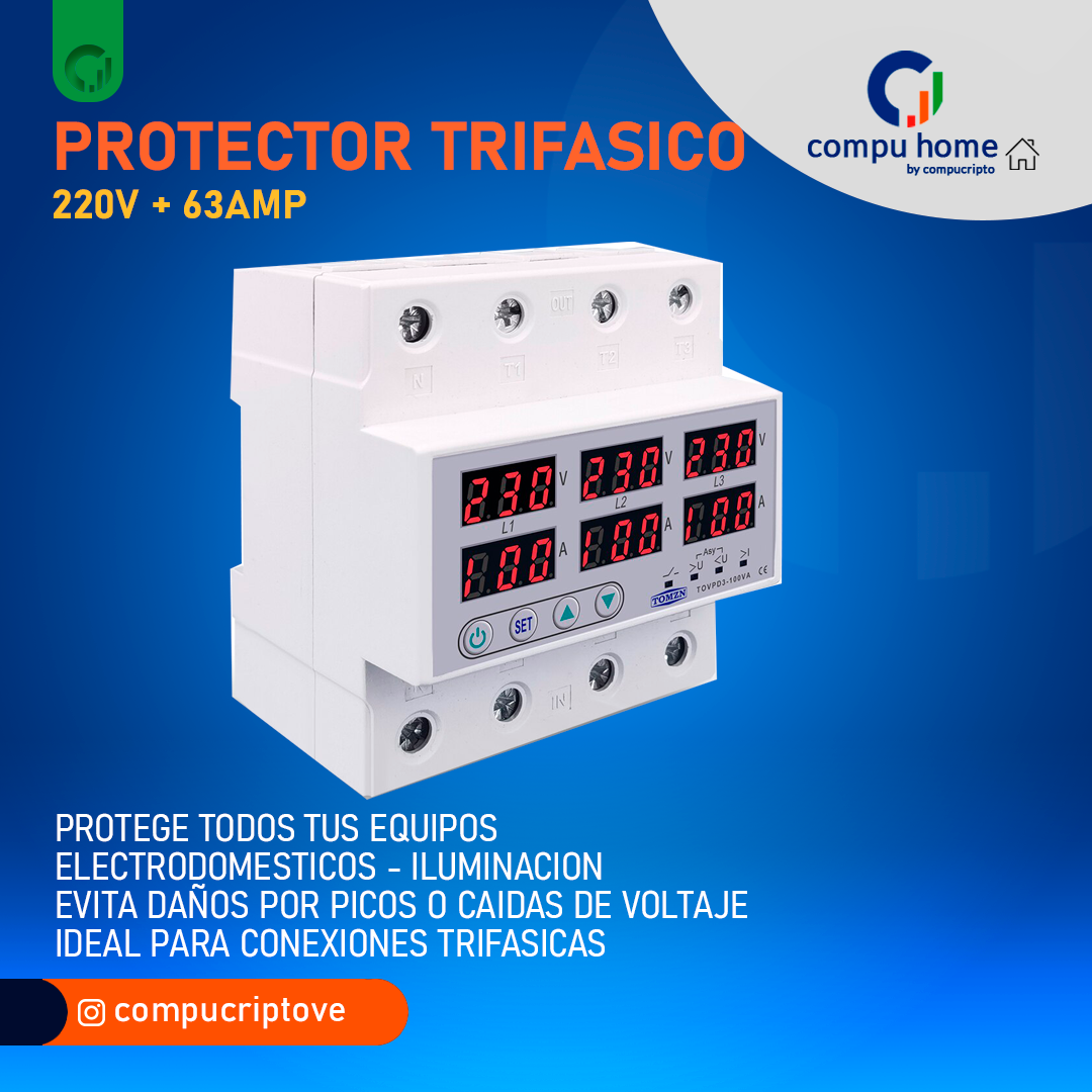 Three-phase Protector 220V 63A (3L + N)