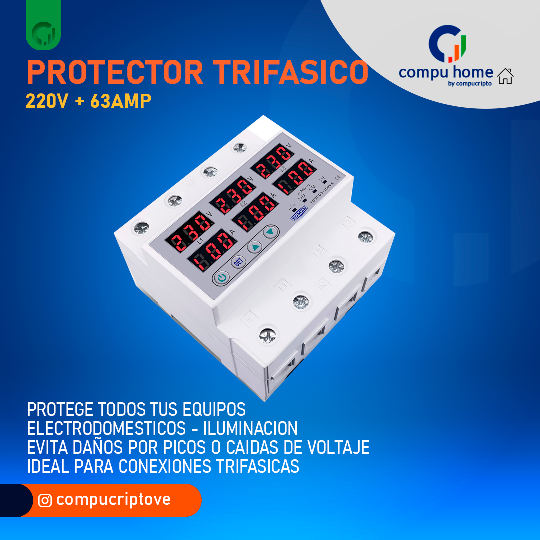 Three-phase Protector 220V 63A (3L + N)