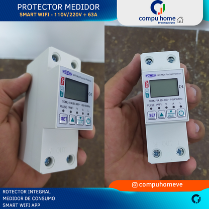 Protector Integral Smart Wifi Bifasico 110V 220V 63A