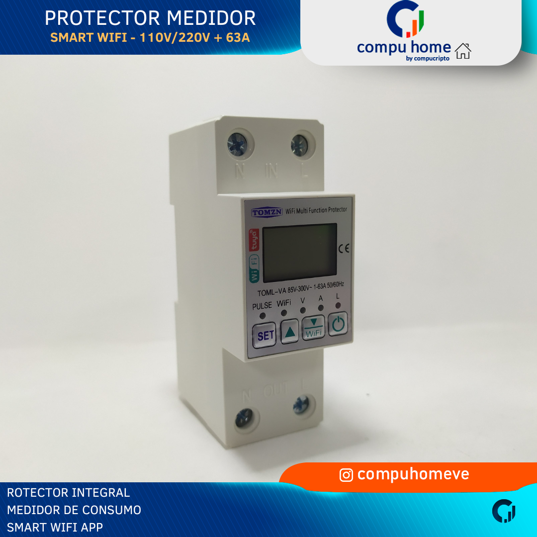 Protector Integral Smart Wifi Bifasico 110V 220V 63A