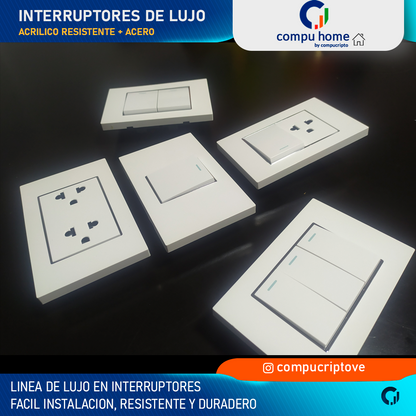 Toma Corriente Electrico Apagador Interruptor Premium de Lujo Resistente