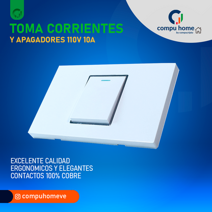 Toma Corriente Electrico Apagador Interruptor Premium de Lujo Resistente