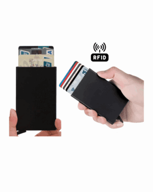 🔒💳 billetera tarjetero metal rfid: anti robo, compacta hasta 8 tarjetas 🛡️