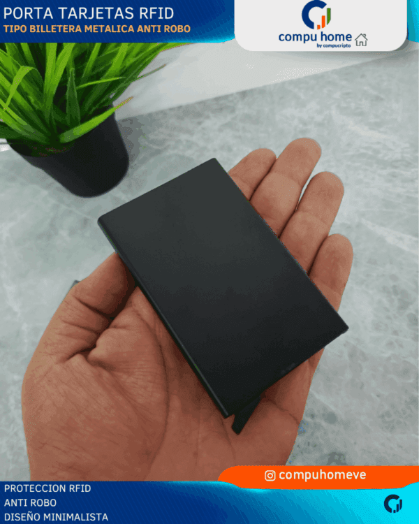 🔒💳 billetera tarjetero metal rfid: anti robo, compacta hasta 8 tarjetas 🛡️
