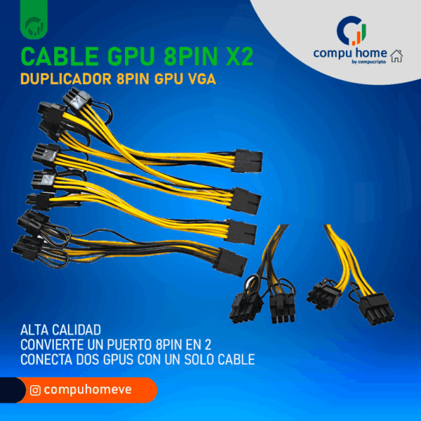 ⚡️🖥️cable divisor 8 pines (6+2): alta resistencia gpu avanzadas ✅