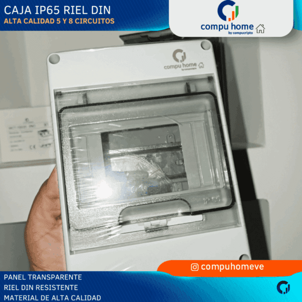 organización perfecta: caja ip65 riel din y panel transparente ✅
