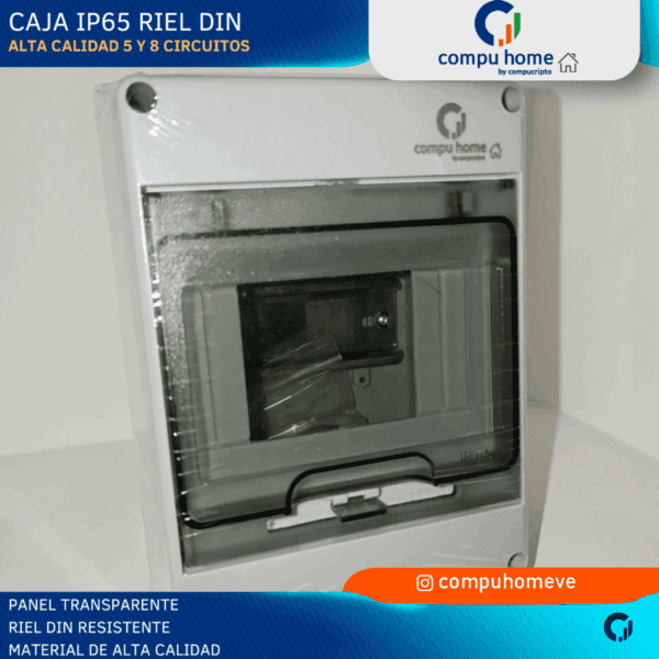 organización perfecta: caja ip65 riel din y panel transparente ✅
