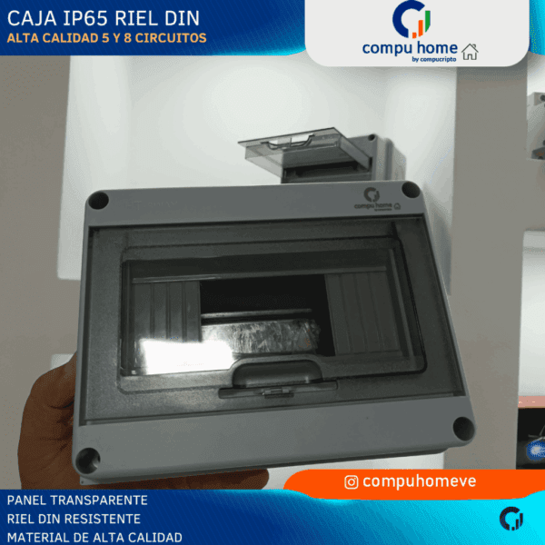 organización perfecta: caja ip65 riel din y panel transparente ✅