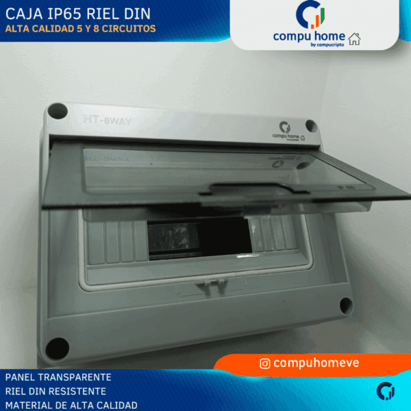 organización perfecta: caja ip65 riel din y panel transparente ✅