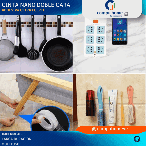💪💧 cinta adhesiva nano doble cara ultra fuerte: 5m x 20mm, multi uso y resistente al agua 🚀