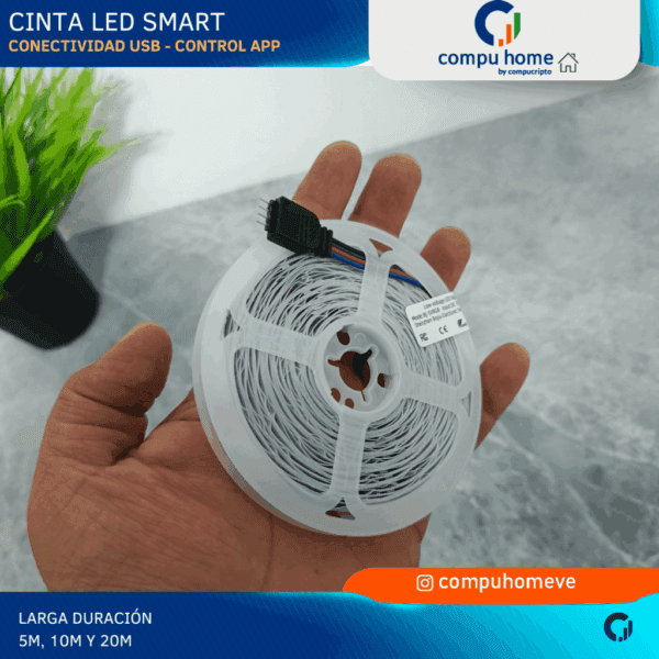 💡📱cinta led smart usb(10m/15m/20m): control app, fácil de instalar, 1 año garantía🌈 ✅
