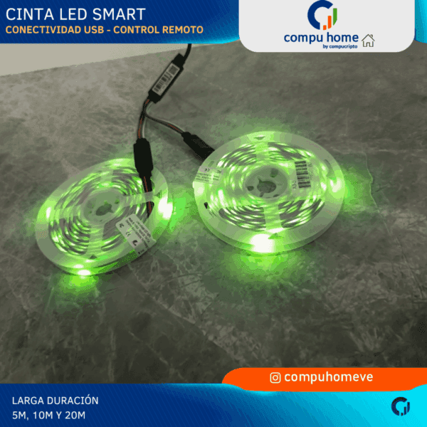 💡📱cinta led smart usb(10m/15m/20m): control app, fácil de instalar, 1 año garantía🌈 ✅
