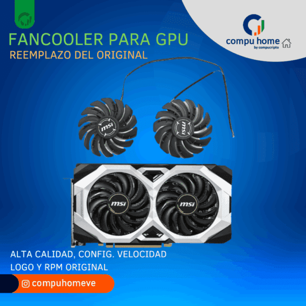 ❄️fan cooler gpu original: dúo/trío, msi, asus, otros. alto desempeño 🚀✅
