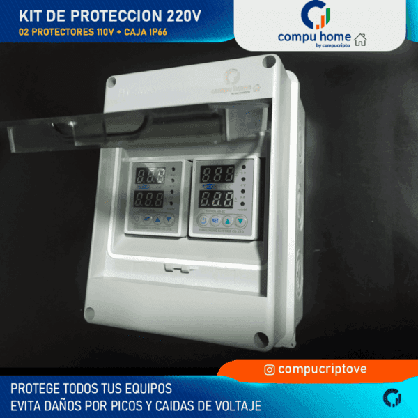 ⚡️protector bifásico 63a ip66: 24 meses garantía, ajustable ⚙️