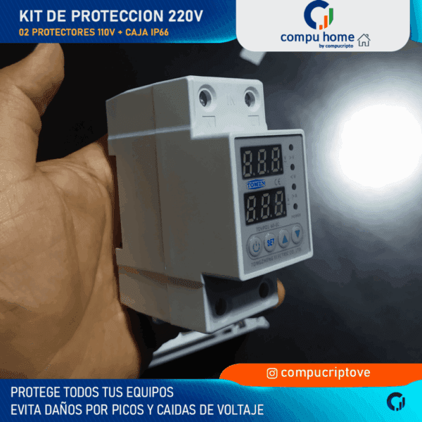 ⚡️protector bifásico 63a ip66: 24 meses garantía, ajustable ⚙️