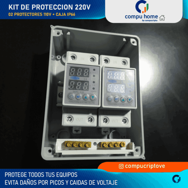 ⚡️protector bifásico 63a ip66: 24 meses garantía, ajustable ⚙️