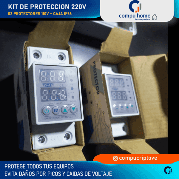 ⚡️protector bifásico 63a ip66: 24 meses garantía, ajustable ⚙️