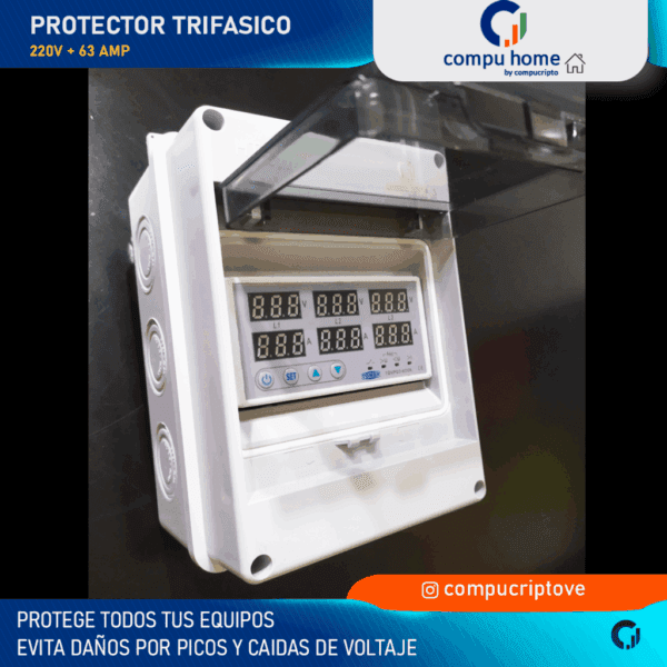 ⚡️🔌protector trifásico 63a y 100a: ajustable, 110v/220v, negocios o viviendas ⚙️