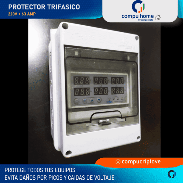 ⚡️🔌protector trifásico 63a y 100a: ajustable, 110v/220v, negocios o viviendas ⚙️