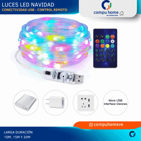 🎄✨luces de navidad led smart: 10, 15 o 20 metros, control app, 24 meses garantía ✨