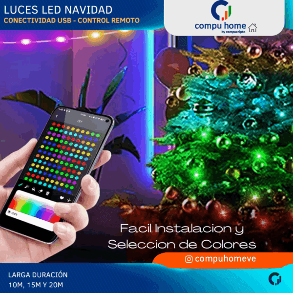 🎄✨luces de navidad led smart: 10, 15 o 20 metros, control app, 24 meses garantía ✨