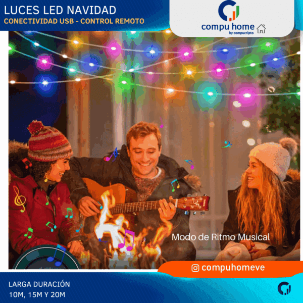🎄✨luces de navidad led smart: 10, 15 o 20 metros, control app, 24 meses garantía ✨