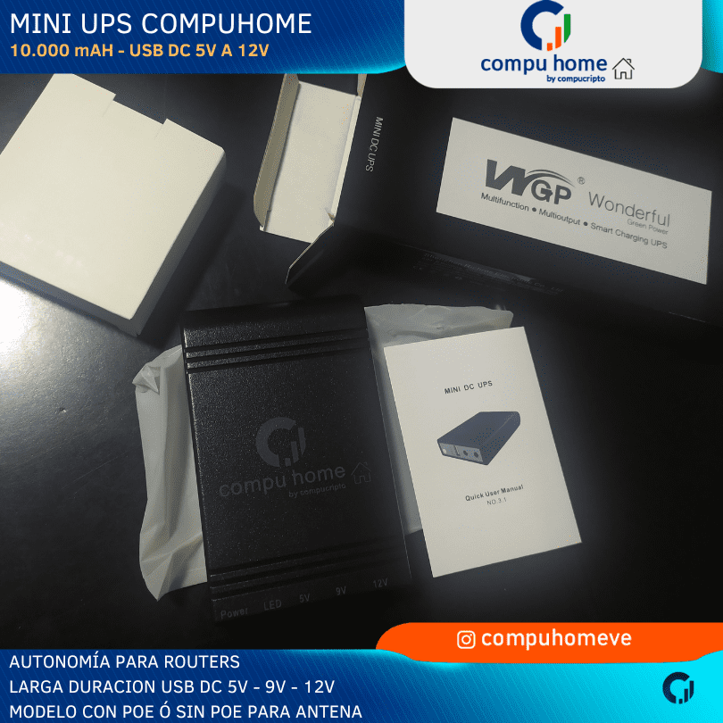 🔋mini ups router fibra: +6 horas de internet y protección poe 🛡️