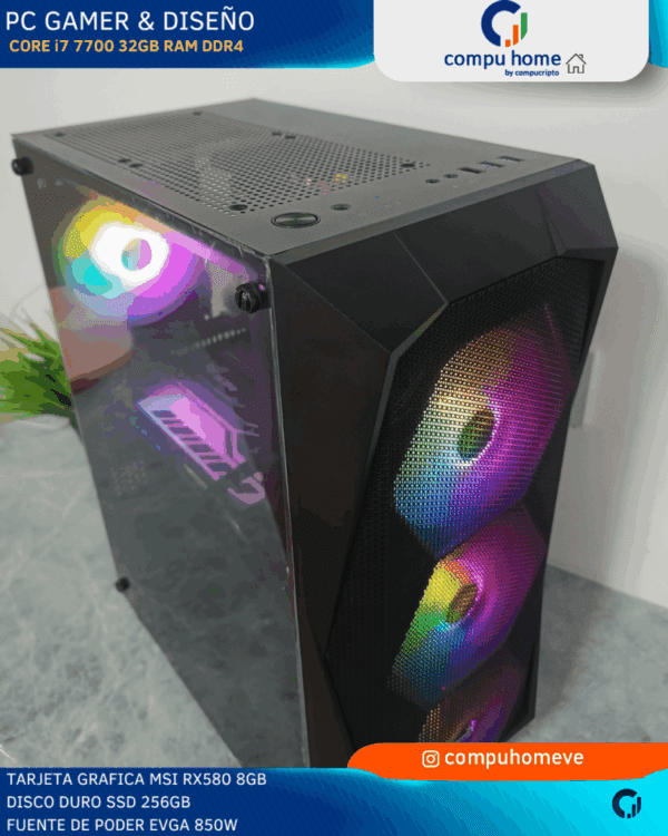 💻🔥 pc gamer profesional core i7 7700 / rx 580 (8gb): 32gb ram, verificado y 12 meses de garantía 🛡️