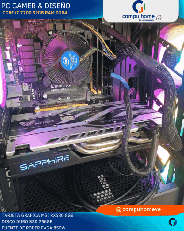 💻🔥 pc gamer profesional core i7 7700 / rx 580 (8gb): 32gb ram, verificado y 12 meses de garantía 🛡️