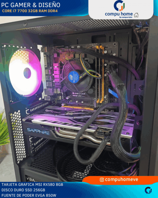💻🔥 pc gamer profesional core i7 7700 / rx 580 (8gb): 32gb ram, verificado y 12 meses de garantía 🛡️
