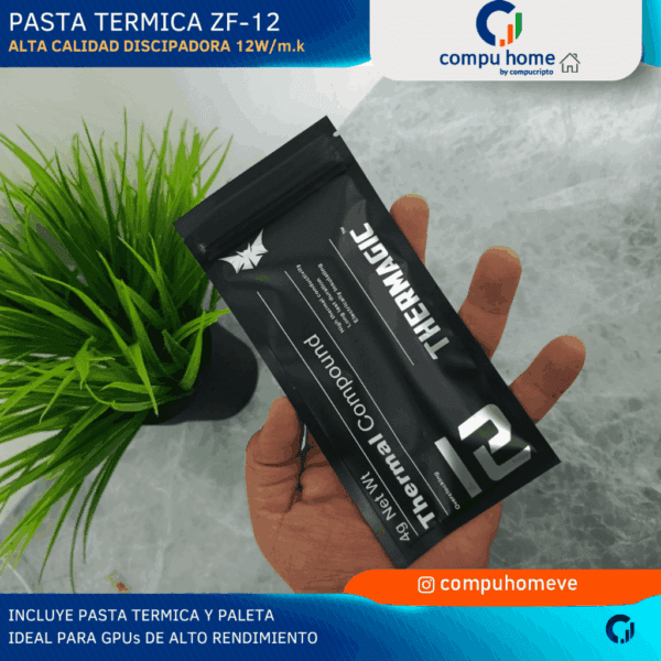 ❄️💻 pasta térmica profesional zf 12 (4g): 12 w/mk certificada, alta disipación para cpu, gpu y consolas 🚀