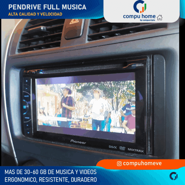 🎧pendrive 32gb/64gb original: full música, videos hq y garantía ✅🚗