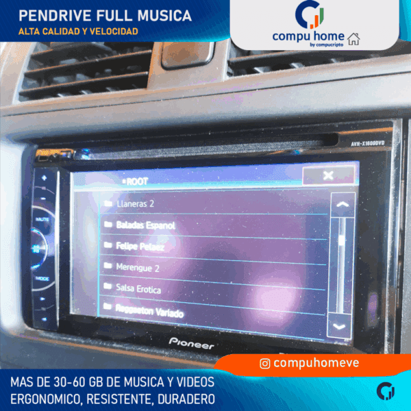 🎧pendrive 32gb/64gb original: full música, videos hq y garantía ✅🚗