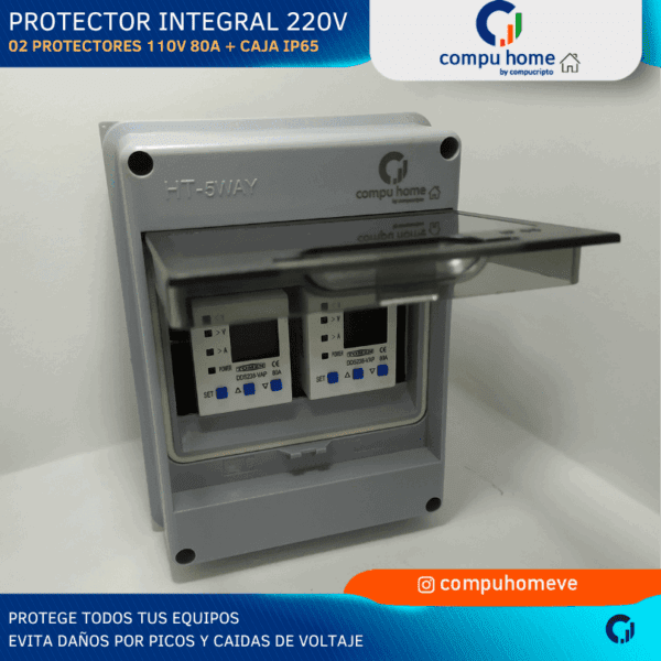 ⚡️🛡️protector integral bifásico 220v (2x110v 80a): doble defensa y 24 meses de garantía 🏡