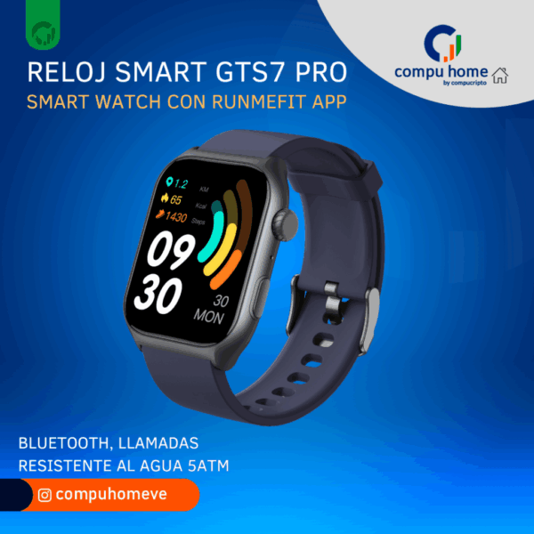 ⌚️🏊 smart watch gts7 pro runmefit: resistente al agua, funciones deportes 12 meses de garantía 🛡️