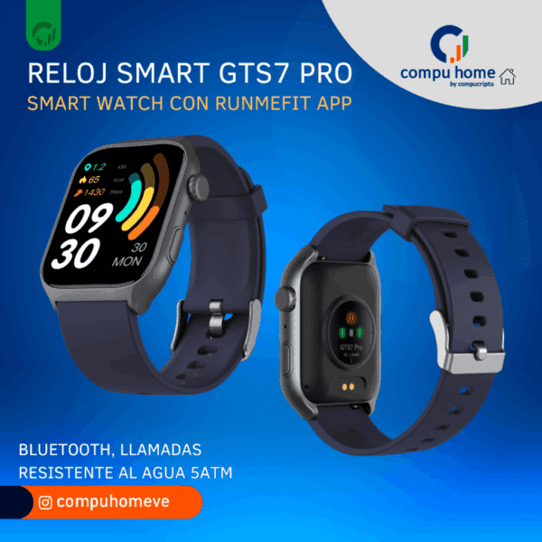 ⌚️🏊 smart watch gts7 pro runmefit: resistente al agua, funciones deportes 12 meses de garantía 🛡️