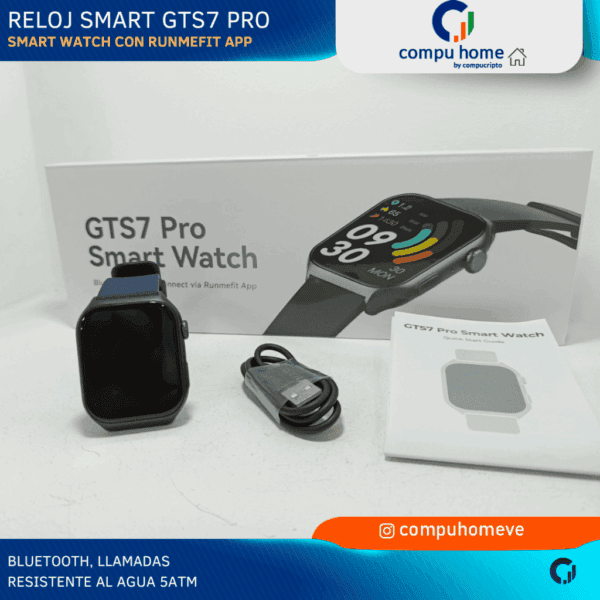⌚️🏊 smart watch gts7 pro runmefit: resistente al agua, funciones deportes 12 meses de garantía 🛡️