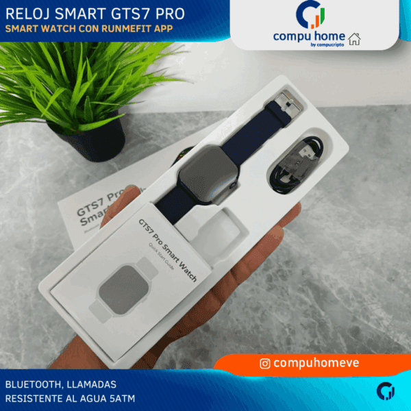 ⌚️🏊 smart watch gts7 pro runmefit: resistente al agua, funciones deportes 12 meses de garantía 🛡️