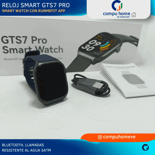 ⌚️🏊 smart watch gts7 pro runmefit: resistente al agua, funciones deportes 12 meses de garantía 🛡️