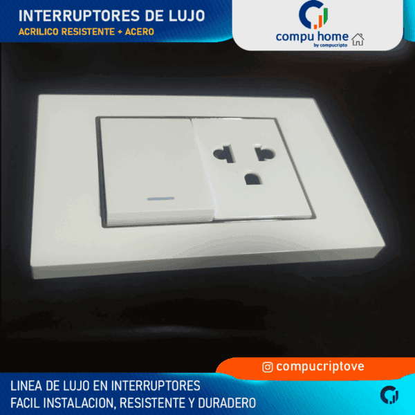 💎🏠línea lujo blanco: apagadores 1, 2, 3, usb c, aluminio 🔌🛡️