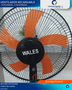 ventilador recargable 16": frescor y luz led (+6 horas) 🔋