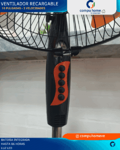 ventilador recargable 16": frescor y luz led (+6 horas) 🔋