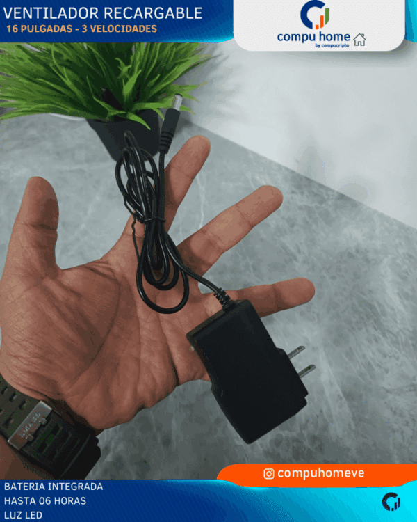 ventilador recargable 16": frescor y luz led (+6 horas) 🔋